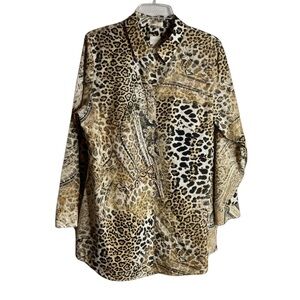 Chico’s size 2 or US Large animal print/ no iron/ lightweight, breathable cotton